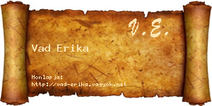 Vad Erika névjegykártya